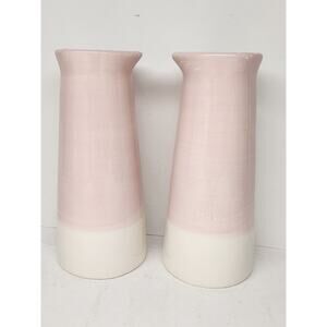 2 Pcs Ceramic Vase Pink Flower Vase for Modern Home Decor Living Room